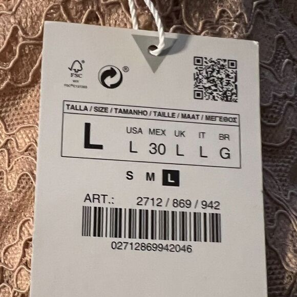 ZARA | Beige-Pink | LACE CORSET STYLE TOP - Picture 6 of 9